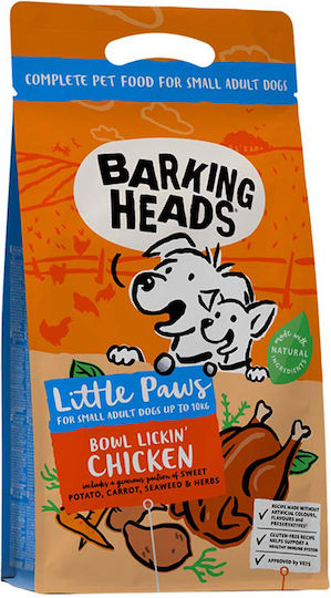 Barking Heads Bowl Lickin' Chicken 1.5kg Dry Food Grain-Free & Gluten-Free for Adult Small Breed Dogs with Brown rice and Chicken