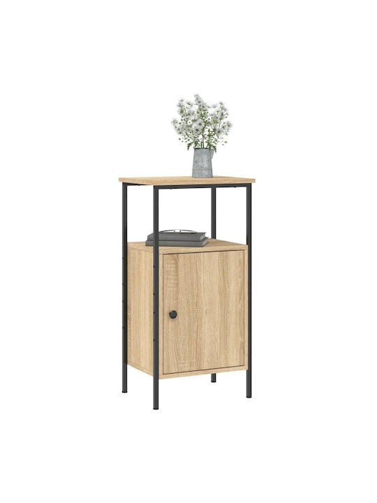 Κομοδίνο Ξύλινο με Μεταλλικά Πόδια Sonoma Δρυς 41x31x80cm