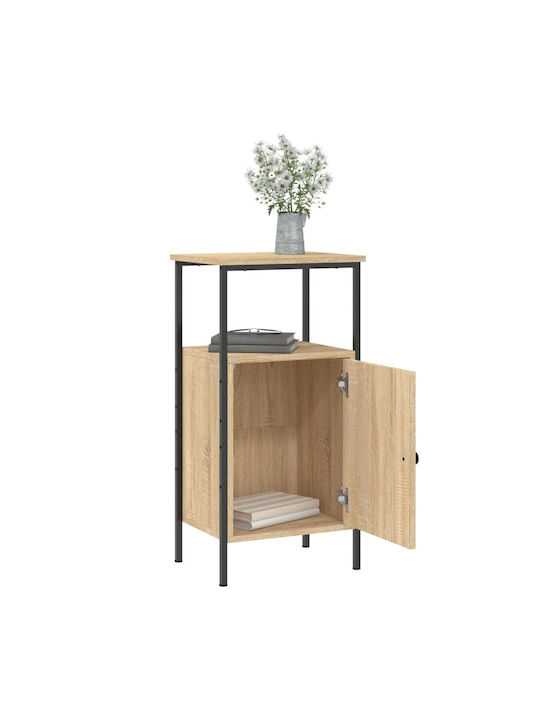 Κομοδίνο Ξύλινο με Μεταλλικά Πόδια Sonoma Δρυς 41x31x80cm