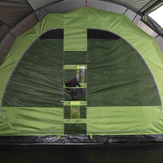 High Peak Ancona 5.0 Camping Tent Tunnel Gray with Double Cloth 4 Seasons for 5 People 300x210x185cm