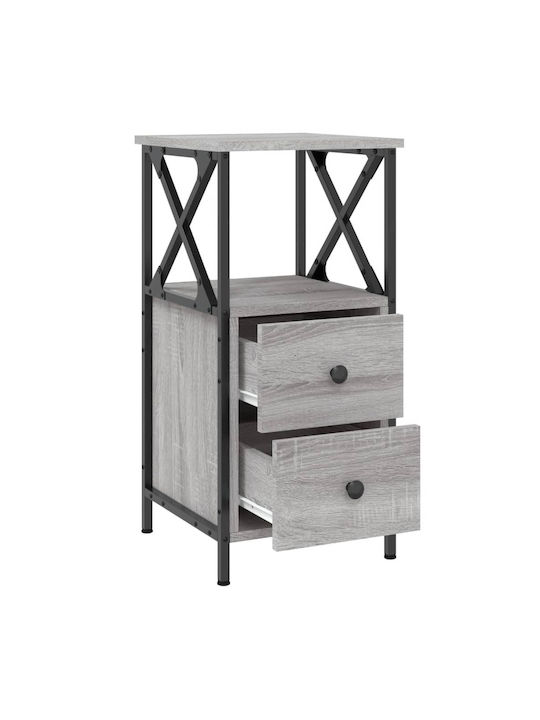 Wooden Gray Sonoma Bedside Table 34x35.5x70cm