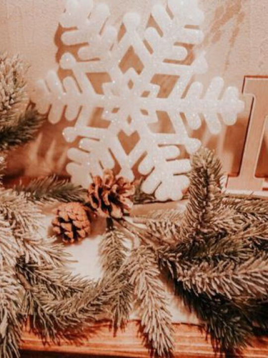 Ntampoudis Christmas Figure Flake White Height 20cm 6pcs