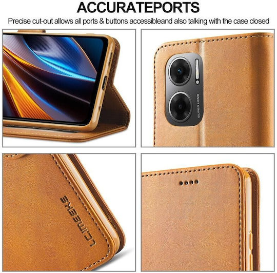 LC.IMEEKE Calf Texture Wallet Brown (Redmi 10 5G)
