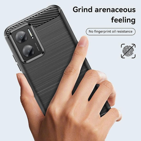 Brushed Carbon Fiber Задна корица Силикон Черен (Redmi 10 5G)