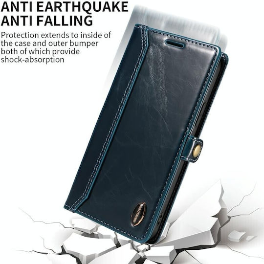Oil Wax Wallet Δερμάτινο Μπλε (Redmi 10 5G)