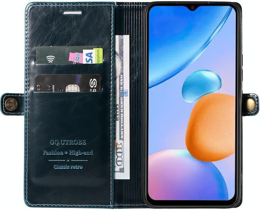 Oil Wax Wallet Δερμάτινο Μπλε (Redmi 10 5G)