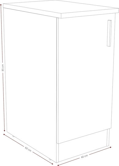 Poppy Dulap de podea Negru 40x60x85buc