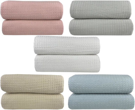 Astron Italy Waffle Super Double Hotel Pique Blanket White 230x245cm