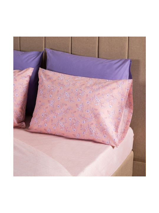 Cokitex Fiori Pillowcase Set with Envelope Cover Pink 50x70cm.