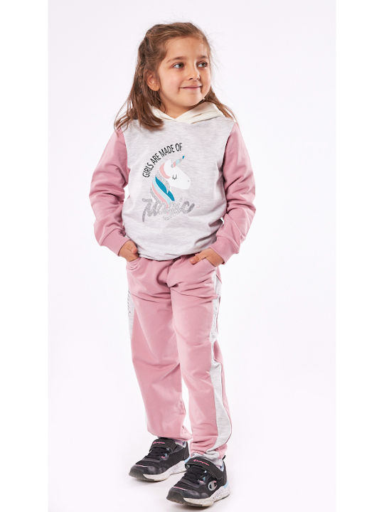 Εβίτα Kids Sweatpants Set Pink 2pcs