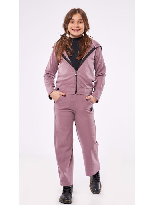 Εβίτα Kids Sweatpants Set Purple 2pcs