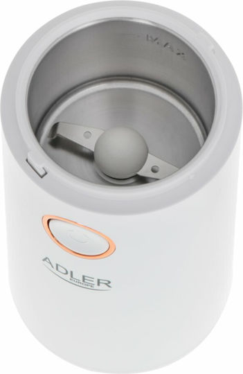 Adler Електрически Кафемелачка 150W с капацитет за кафе на зърна 75гр Бял