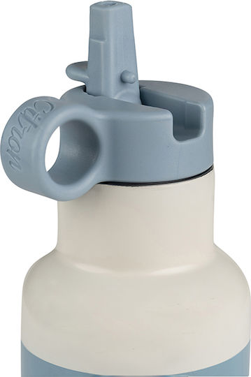 Citron Kids Water Bottle Stainless Steel with Straw Non Spill Light Blue 350ml