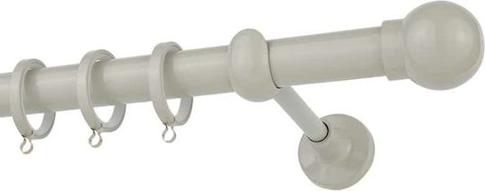 Zogometal Metallic Curtain Pole Double with Rail Diameter 25mm Length 300cm Gray CP0058