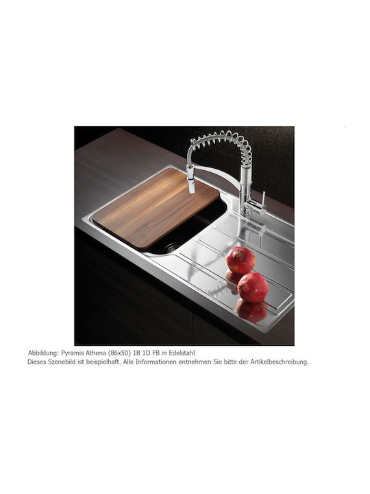 Pyramis Athena 1B 1D 100178701 Drop-In Sink Inox Satin W79xD50cm Silver