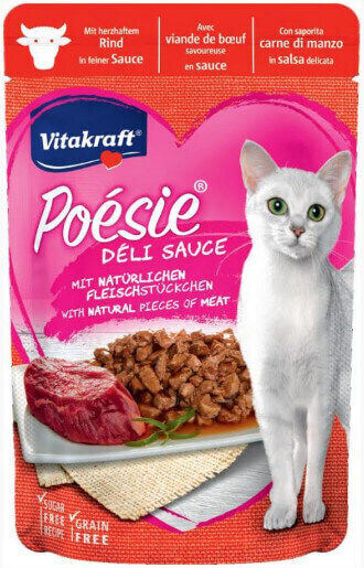 Vitakraft Poesie Delice Wet Food for Adult Cats in Pouches with Chicken Grain-Free & Gluten-Free 85gr