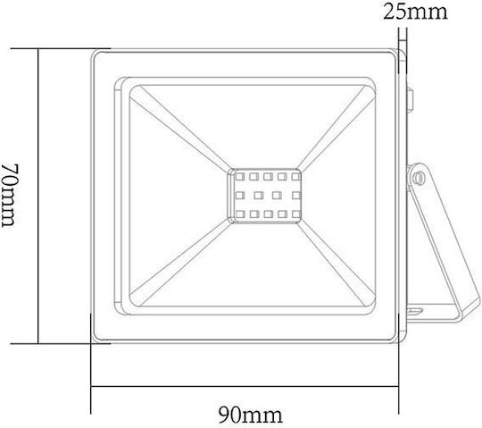 Aca Waterproof LED Floodlight 10W Warm White 3000K IP66