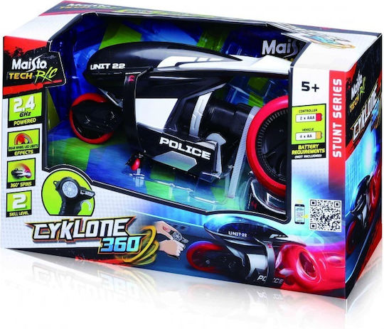 Maisto Tech New Version Cyclone 360 Τηλεκατευθυνόμενη Μοτοσυκλέτα Stunt Μαύρο