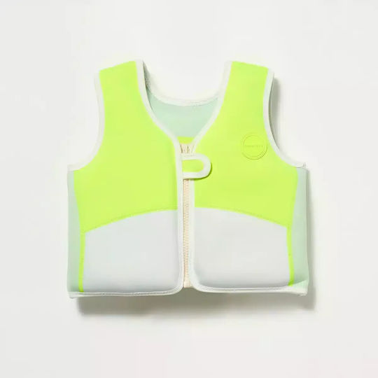 Sunnylife Kids' Life Jacket Neoprene Yellow Shark Tribe Blue Neon Citrus