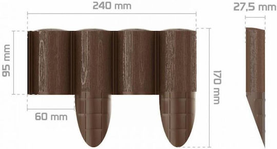 Cellfast Plastic Garden Hedge In Brown Colour 17x24cm 5 Pieces