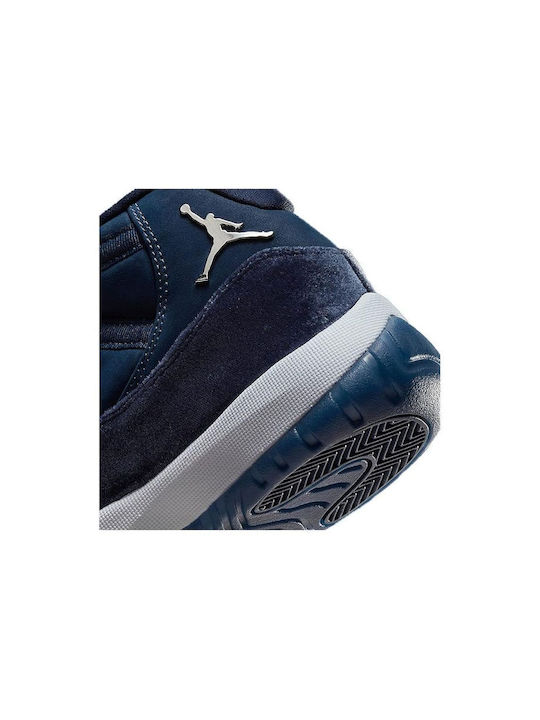 Air  11 Retro Sneakers Midnight Navy / Metallic Silver / White