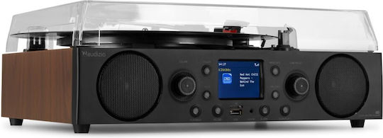 Audizio Tulsa Audio Centre 102.194 Turntables with Preamp and Built-in Speakers Brown FM Radio / DAB+ Radio