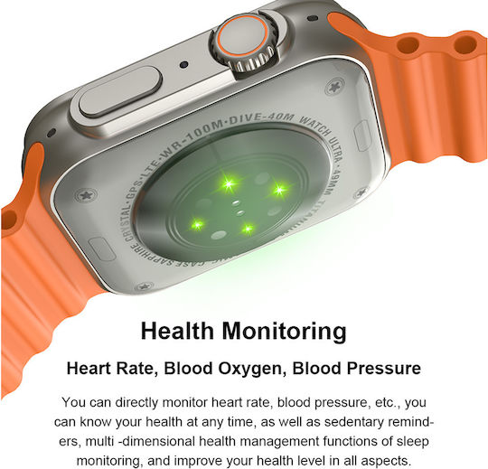 U8 Ultra 45mm Smartwatch with Heart Rate Monitor (Black)