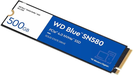 Western Digital Син SN580 SSD 500GB Тип M.2 С Връзка PCI Express 4.0 WDS500G3B0E