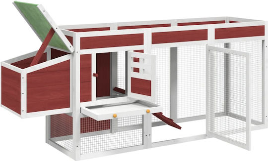 vidaXL Wooden Poultry Coop L2.04 x W0.84 x H0.5m