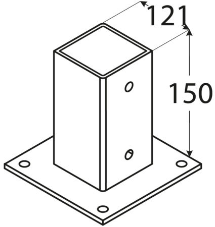 Showood Base for Pergola made of Metal 15x9.1cm 1pcs No 9