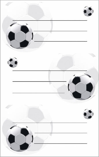 Exas Paper Notebook Labels Soccer 6pcs