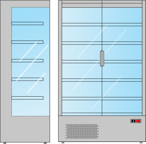 Klimaitalia Showcase Refrigerator Self-Service 1292lt 131x74x201cm.