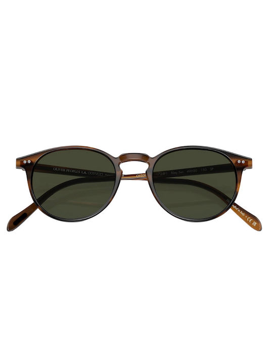 Oliver Peoples Riley Feminini Ochelari de soare cu Maro Cadru și Verde Polarized Lentilă