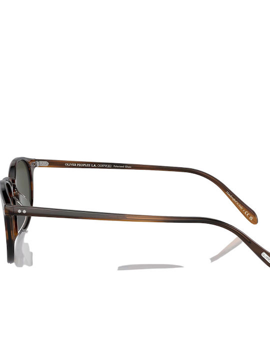 Oliver Peoples Riley Feminini Ochelari de soare cu Maro Cadru și Verde Polarized Lentilă