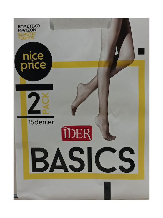 IDER Women's Pantyhose 15 Den 2Pack Fime -025