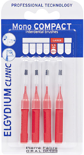 Elgydium Clinic Mono Compact Interdental Brushes 0.7mm Red 2pcs