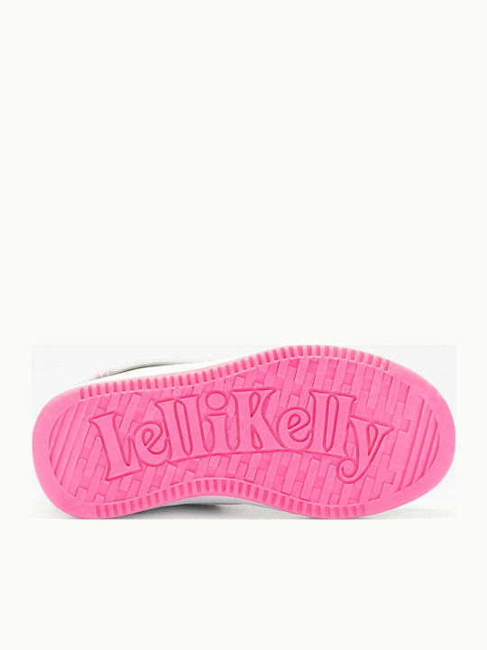 Frangetta Mix Kids Sneakers High with Scratch Bianco Rosa
