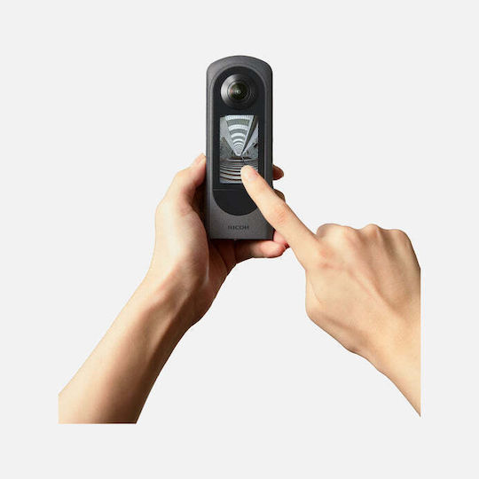 Ricoh Theta X 2023 46GB Action Camera 5K Λήψης 360° με Οθόνη Αφής 2.25" και Wi-Fi Μαύρη