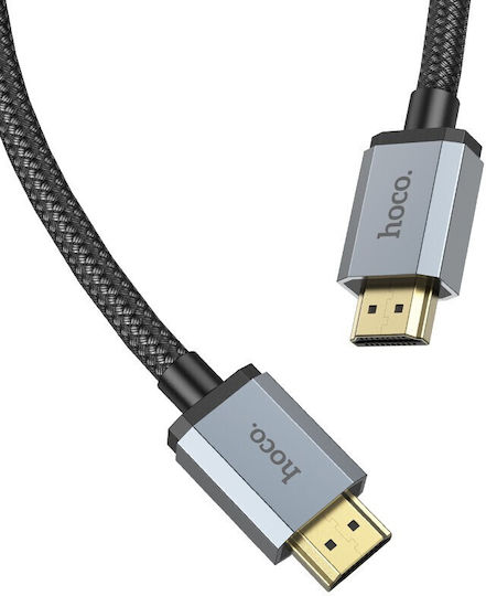 Hoco US03 HDMI 2.1 Ultra High Speed 48Gbps 4K 120Hz HDR VRR Braided Cable HDMI male - HDMI male 3m Μαύρο