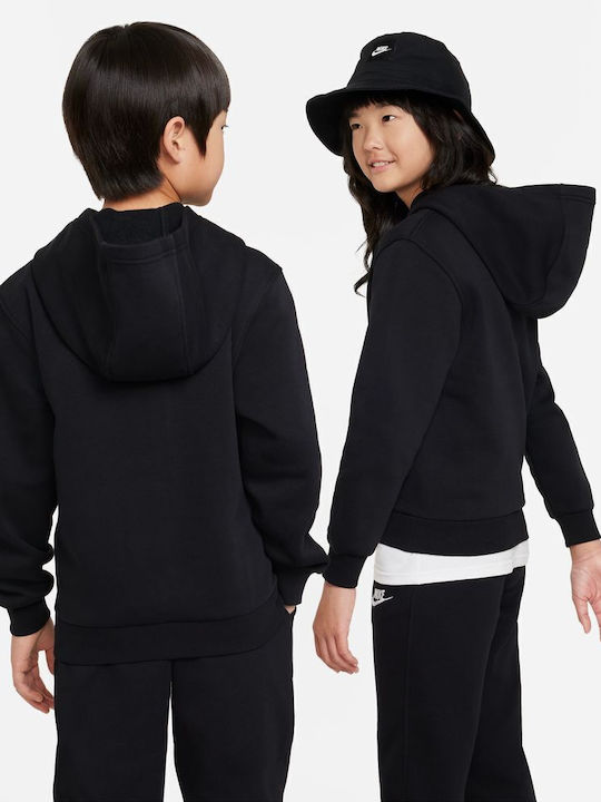 Nike Kids Fleece Sweatshirt with Hood Black Sportswear Club