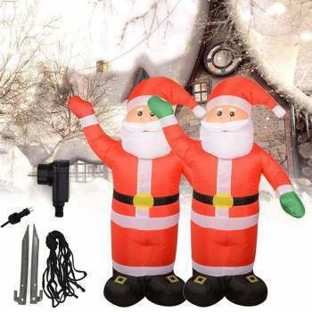 Outdoor Inflatable Illuminated Santa Claus Electric Red