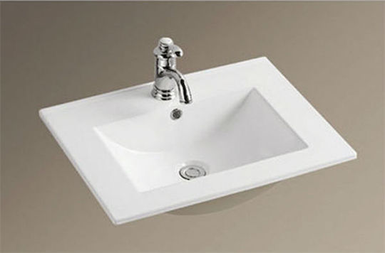 Karag LT 7506 Ένθετος Νιπτήρας Πορσελάνης 60x47x18cm Λευκός Karag LT 7506 Ένθετος Νιπτήρας Πορσελάνης 60x47x18cm Λευκός