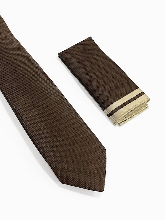 Tresor Men's Tie Set Printed Brown