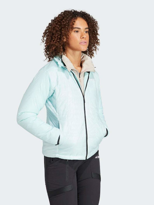 Terrex Xperior Varilite PrimaLoft Women's Hiking Short Puffer Jacket for Spring or Autumn Turquoise