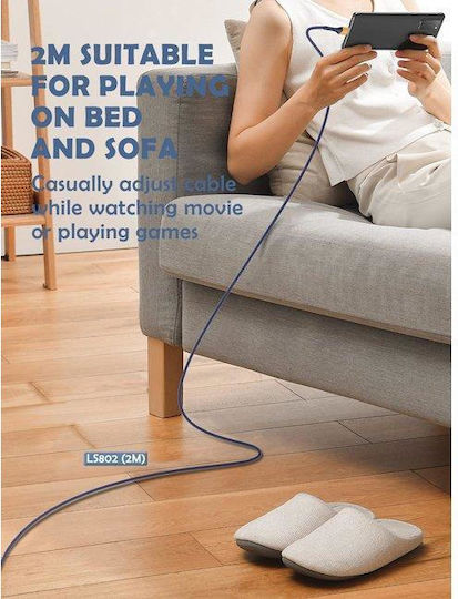 Ldnio LS802 USB 2.0 Kabel USB-C männlich - USB-C 30W Weiß 2m