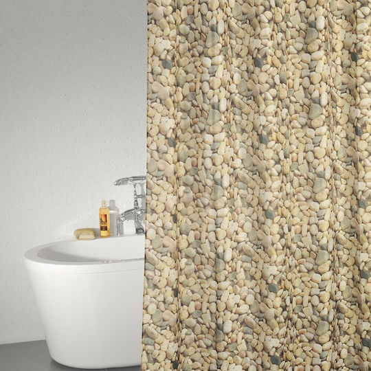 Dimitracas Pebbles Κουρτίνα Μπάνιου Υφασμάτινη 180x200 cm