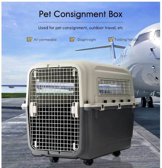 IATA 5 Gray Dog Transport Cage 81x57x65cm