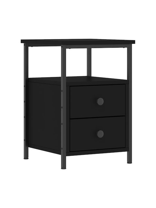 Wooden Bedside Table Black 34x35.5x50cm