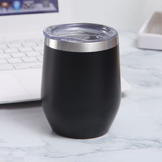 Sugar Love Glass Thermos Stainless Steel / Plastic 360ml Black with Mouthpiece
