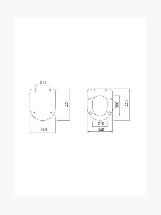 Creavit Plastic Soft Close Toilet Slim Seat White 44.5cm